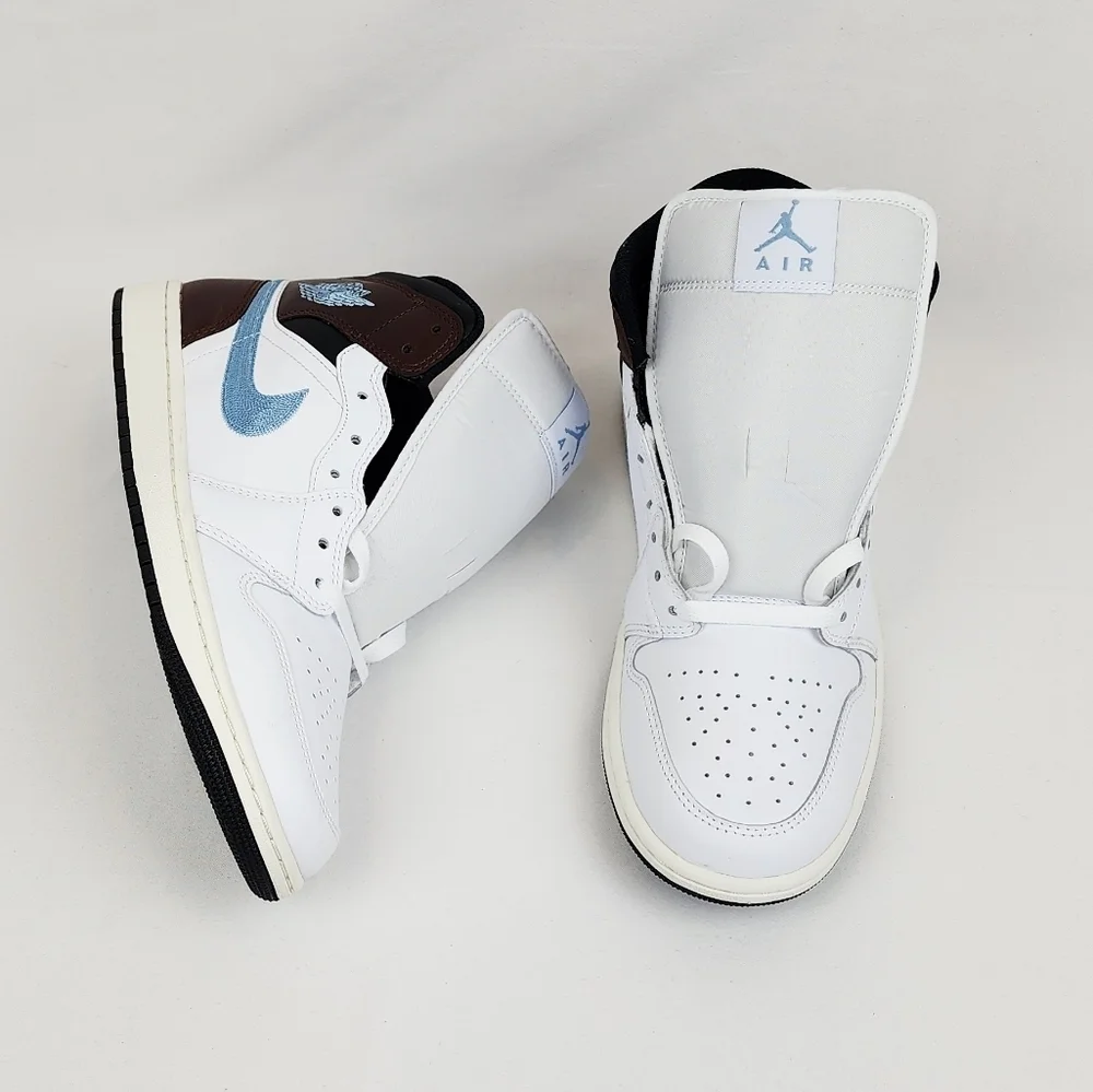 Air Jordan 1 Mid SE Sneakers White/Black/Sail/Blue Grey